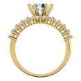 thumbnail image 4 of 1.66 ct Brilliant Round Cut Blue Zircon 14k Yellow Gold Solitaire with Accents Engagement Bridal Wedding Ring Band Set, 4 of 7