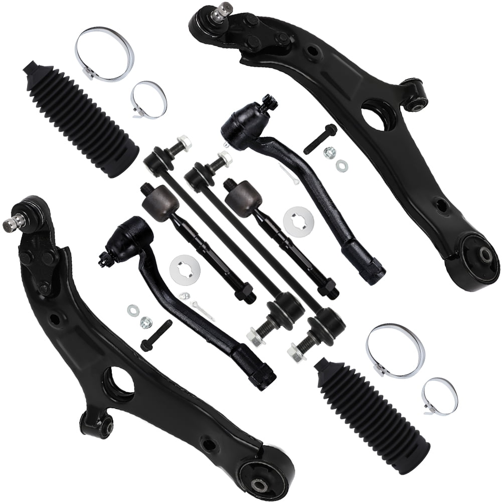 ECCPP - 10PCS Front Lower Control Arm w/Ball Joint Sway Bar Link Inner Outer Tie Rod w/Boot Compatible Fit 2012-2014 For Hyundai Azera Sonata 2011-2016 For Kia Optima Cadenza Suspension Kit