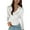 White, variant on EDFBUYKRS Womens Tunic Tops 3/4 Roll Sleeve Floral Printed V Neck Blouses Long Sleeve Shirts for Women M