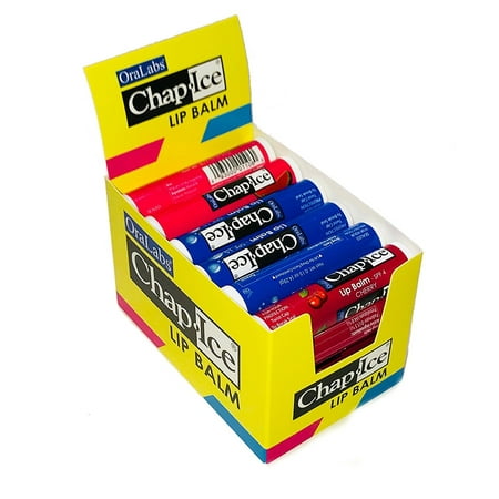 Chap Ice Assorted Lip Balm + Display Box - 24 (Best Lip Product For Chapped Lips)