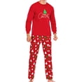 thumbnail image 1 of Pijama de dos piezas con pantalón navideño de manga larga a rayas para hombre Pompotops  oipoqjl8990, 1 of 9