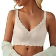 thumbnail image 3 of Comfortable Lace Bra No Steel Ring Adjustable Underwear Breathable Lifting Design for Everyday Wear #Beige,L, 3 of 8