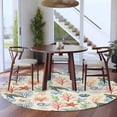thumbnail image 4 of Summer Ocean Round Living Room Rugs 7 ft, Vintage Nautical Sea Turtles Shells Corals Starfish Washable Area Rug with Non-Slip Sturdy Edge Binding Round Carpet for Kitchen Office Bedroom, 4 of 9