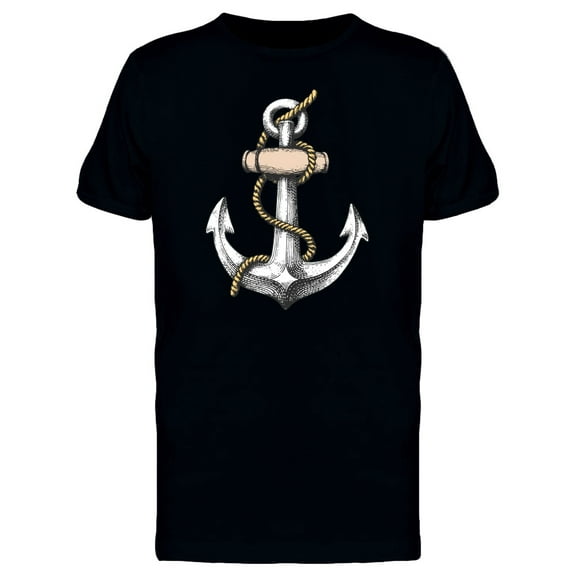 Cool Grunge Anchor Sketch T-Shirt Men -Image by Shutterstock, Male 4X-Large