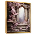 thumbnail image 2 of Designart "Door to Blooms in Ancient Ruins" Fashion Framed Wall Art - Glam Pink Fantasy Bedroom Framed Canvas Wall Art, 2 of 6