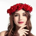 thumbnail image 2 of Elegante rosa flores banda para el cabello accesorios para fotos de aro para el cabello para bodas, fiestas, cosplay, vacaciones, 2 of 5
