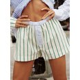 thumbnail image 4 of Musuos Women's Summer Pajama Shorts Stripe Buttons Elastic Waist Comfy Sleep Shorts Casual Pajama Bottoms, 4 of 8