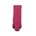thumbnail image 2 of BLISSFUL STEP Women's Side Zipper Round Toe Block Heel Ankle Boots Hot Pink 8, 2 of 7