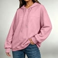 thumbnail image 3 of Taqqpue Women Long Sleeve Shirts Lightweight Drawstring Hooded Sweatshirt Loose Fit Fall Winter Oversized Pullovers Tops with Pockets for Women, 3 of 6