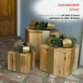 thumbnail image 4 of Alpine Corporation Set of 3 Assorted Size Wooden Light-Up Holiday Gift Boxes Decor, Gold, 4 of 14