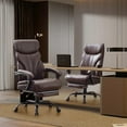 thumbnail image 7 of Ergonomic Swivel Computer Executive Chairs with Footrest, Flip-up Armrests PU Leather Padded Office Chairs, 100-135°Recline, with Adjustable Height, 500LBS, Coffee, 7 of 7