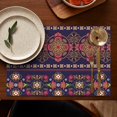 thumbnail image 5 of Retro Tribal Style Bohemian Flax Placemats Set of 4, 12x18 Inch Rustic Artistic Table Mats, Washable Classic Earthy Decor for Ethnic Kitchen or Dining Table, 5 of 6
