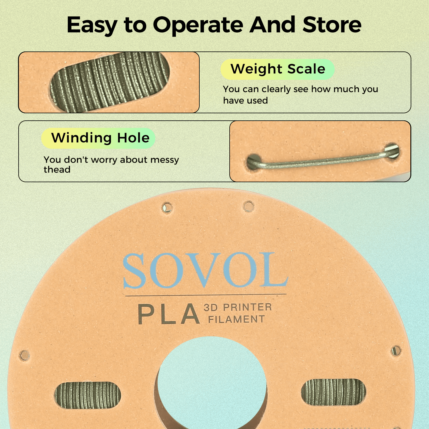 Sovol Silk PLA Filament with Gold Glitter 1kg 1.75mm, Color Changeable 3D Printer Filament 2.2lbs, Chameleon Shiny PLA Material +/-0.03mm, Shimmering 3D Printing Filament, Galaxy Gold