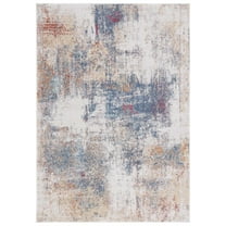 SAFAVIEH Phoenix Maralyn Abstract Area Rug, Ivory/Blue Rust, 4'5" x 6'5"