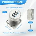 thumbnail image 2 of Uxcell 3/4 Inch Combination Cam Lock, Password Coded Cabinet Lock 3-Digit Keyless Cabinet Door Locker for Desk Cabinet Drawer Mailbox, Silver, 2 of 6