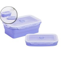 Foldable Silicone Lunch Box, Compact 350ml Food Container, Heat-Resistant Bento Box for Office Use