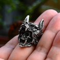 thumbnail image 2 of ZMY Home Stainless Steel Viking Warrior Skull Ring with Wolf Pelt Realistic and Unique Design for Men (13), 2 of 7