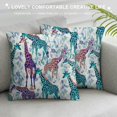thumbnail image 3 of Giraffe Throw Pillow Cushion Case , Abstract Animal Various Poses Sitting Eating Walking Inspiration, Modern Accent Double-Sided Digital Printing, , Violet Teal Pale Blue, 3 of 5