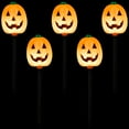 thumbnail image 3 of Northlight Jack-O-Lantern Shaped Halloween Pathway Markers - Clear - 3.75' Black Wire - 5ct, 3 of 10
