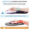 thumbnail image 3 of Desk Pad Mat, Large Mouse Pad with Wrist Rest, Ergonomic Keyboard Wrist Support, XXL Carpal Tunnel Mousepad Set with Coaster, Computer Keyboard Matt for Laptop Desktop, White Gray Marble, 3 of 16