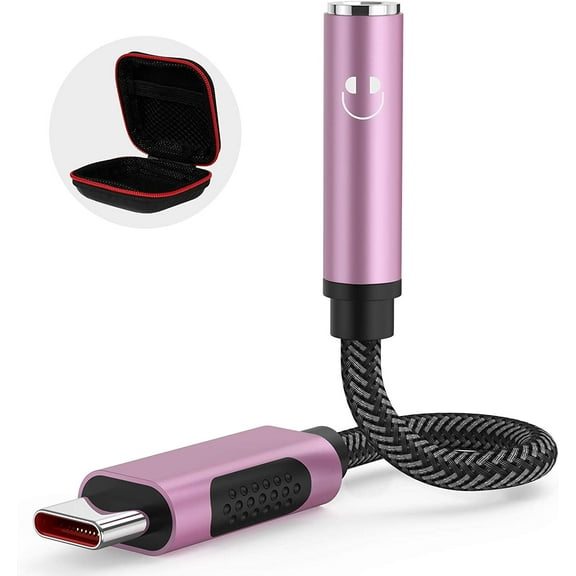 USB C to 3.5 mm Audio Adapter for Galaxy S25/S24 Type C to Headphone Aux Jack Dongle 24bit/96kHz HiFi DAC Cable Cord for iPhone 17 16 15 Plus/Pro Max iPad A16, Galaxy S23 S22 S21 Ultra, Pixel 9