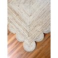 thumbnail image 3 of MoonLight Rug Jute Scalloped Area Rug, Hand Woven Area Rug Braided Jute Scalloped Border (NATURAL, 2 X 3 FEET), 3 of 5