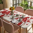 thumbnail image 3 of Valentine's Day Table Cloths for 3 Foot Rectangle Tables, Farmhouse Red Gnomes Love Balloons Patio Waterproof Elastic Fitted Tablecloths, Washable Rectangular Table Cover for Camping, 3 of 8