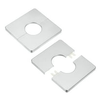 2-Pack Wall Split Flange, for 32mm OD Pipe ABS Escutcheon Plate Square Self-Adhesive Plumbing Cover Plates [Silver Tone]