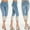Blue Denim Capris Jeans, variant on Summer Trendy Olyvenn Womens Fashion Tight Skinny Daily Denim Capris Jeans Women Summer Elastic Lace Casual Cropped Trousers Cropped White S
