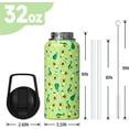 thumbnail image 2 of Avocado Gifts 32oz Sport Water Bottle with Flip Straw & Spout Lid, Sage Green Stainless Steel Insulated Gym Water Bottle, Fruit Lover Gifts for Women Men (1 PC), 2 of 6