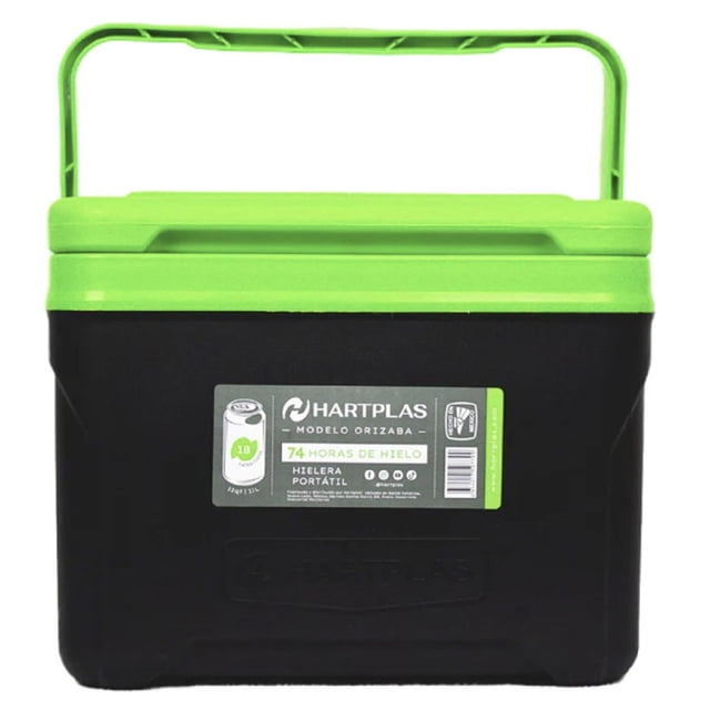 Hielera Hartplas Orizaba Capacidad 13 Qt 12.3 Litros Verde M