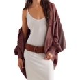 thumbnail image 2 of Women'S Casual Retro Cardigan Long Sleeve Fall Spring Jackets with Pockets Blush Color S, 2 of 9