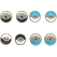 thumbnail image 2 of Pendientes elegantes con forma de ojo malvado y circonitas cúbicas bañadas en oro y cobre, SHED285-3, 2 of 4