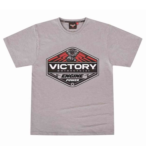 Victory Motorcycle New OEM Men's Grey Engine Bolt Tee Shirt, Medium, 286797603