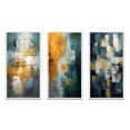 thumbnail image 2 of Designart "Comfort in Glory Blue Abstract Expressionism III" Abstract Painting Framed Wall Art Set Of 3 - Blue Modern Frame Canvas Set For Living Room Decor, 2 of 6
