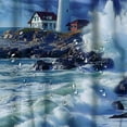 thumbnail image 5 of Orinice  Blue Ocean Shower Curtain Lighthouse Nautical Coastal Scenic Nature Rock Theme White Bathroom Decor Set Machine Washable Waterproof Fabric 60x72, 5 of 7