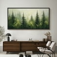 thumbnail image 4 of Large Framed Canvas Print Mistry Pine Forest Wall Art Decorative Ready to Hang Painting for Living room Bedroom - 60"x30" Black Frame, 4 of 9