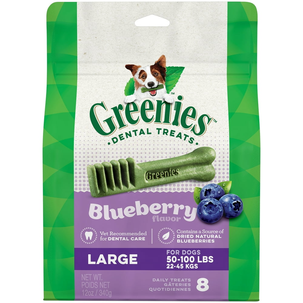 Greenies Large Natural Dog Dental Chews Blueberry Flavor, 12 oz. Pack
