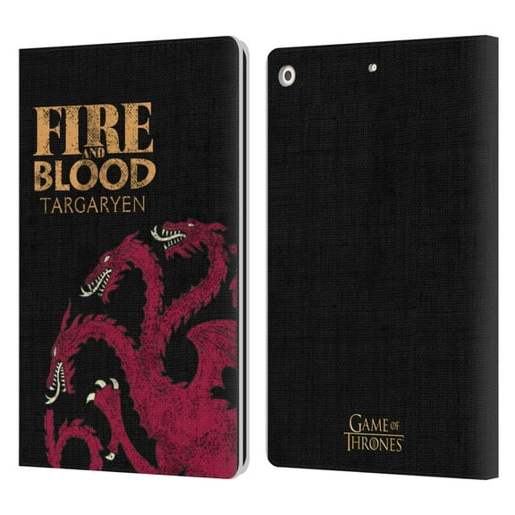 Head Case Designs Officially Licensed HBO Game of Thrones House Mottos Targaryen Leather Book Wallet Case Cover Compatible with Apple iPad 10.2 2019/2020/2021