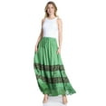 thumbnail image 5 of Sakkas Sandra Women's Casual Long Maxi Boho Gypsy Skirt Elastic Waist & Pockets - Sage Green - One Size, 5 of 5