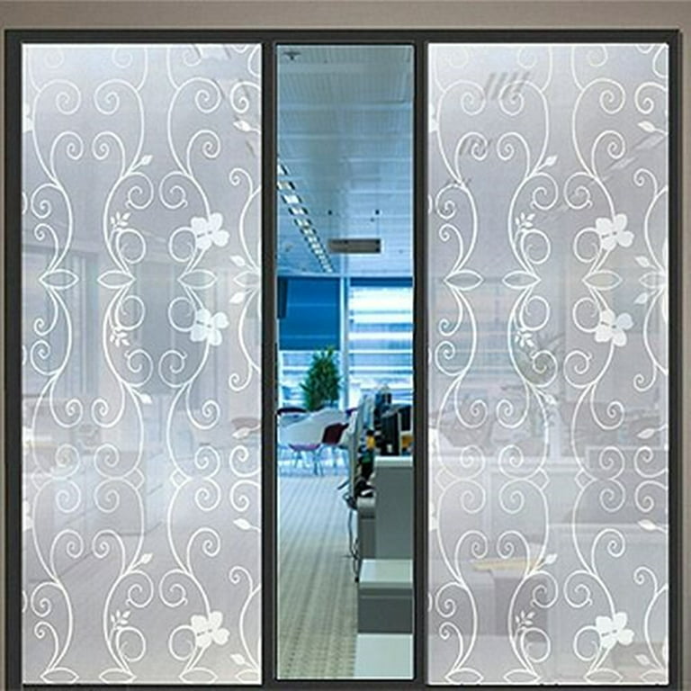 Office Door Privacy Sticker Glass Sticker Window Film，Frozen Lake in  Nature，UV Blocking Heat Control Privacy Glass Stickers 17.7 W x 35.4 L  inches