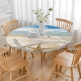 thumbnail image 3 of Round Stretch Tablecloth with Boho Chic Starfish Design - Waterproof Scratch-Resistant Windproof Table Cover for Picnics and Camping, 3 of 7