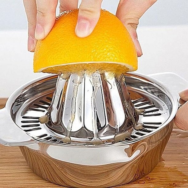 Exprimidor manual de acero inoxidable, exprimidor de cítricos INOX, exprimidor de cítricos de naranja, exprimidor manual de cítricos de acero inoxidable para utensilios de cocina de limón