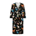 thumbnail image 3 of Yuyamidu Chicken Robe for Women After Shower Hippie Flower V Neck Bathrobe Nightgown Womens Lingerie Robes Sexy Long Dressing Gown for Teen Girls Lounge Wear Size 2XL, 3 of 7