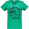 thumbnail image 3 of Inktastic Summer Vacation Mode Sandbridge Beach Virginia Women's V-Neck T-Shirt, 3 of 5