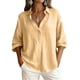 thumbnail image 2 of TaTaai Womens Linen Long Sleeve Button Down Cardigan Solid Color Loose Fit Collared Casual Open Front Blouse Gift, 2 of 6