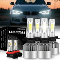 For BMW 320i 2012-2018 LED Headlight Bulbs,H7 High beam and Low Beam and H11 Fog light Bulbs,Pack of 6