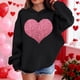 thumbnail image 3 of Sudadera con capucha y estampado de corazón de San Valentín, sudadera de manga larga para niños y niñas, chaqueta para niñas de talla mediana y grande., 3 of 7