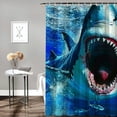 thumbnail image 2 of Creowell Ocean Shark Shower Curtain Kids 3D Fish Shower Curtains, Blue Sea Tropical Shower Curtains for Kids Bathroom Decor 69x72, 2 of 7