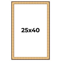 25x40 Frame Gold Plein Aire Solid Wood Picture Frame Width 2 Inches | Interior Frame Depth 0.5